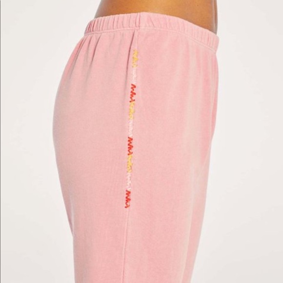 Wildfox Pink Embroidered Sweatpants - Picture 4 of 7
